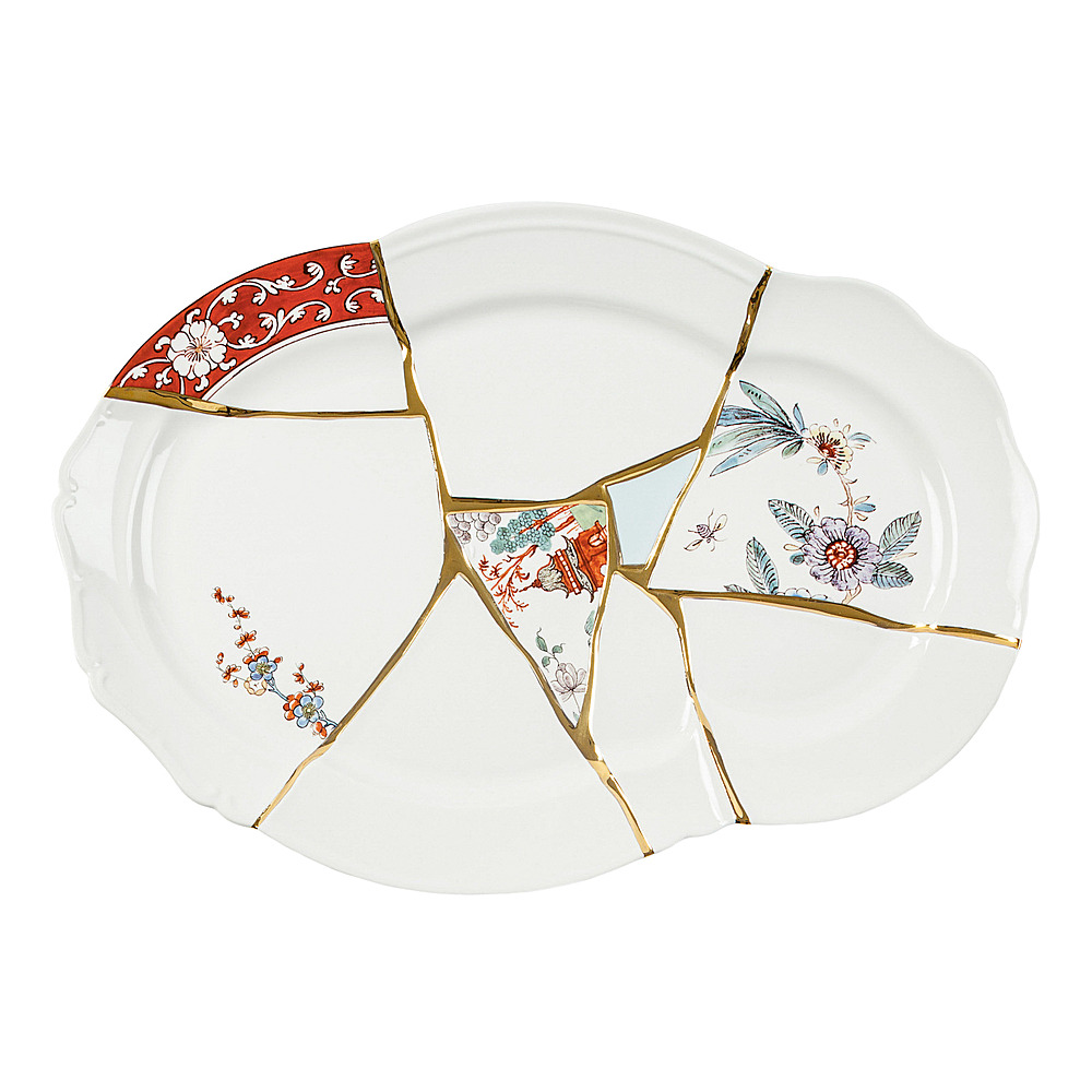 Плоское блюдо Kintsugi, 42,5 см от Seletti