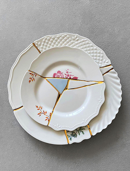 Закусочная тарелка Kintsugi, 21 см от Seletti